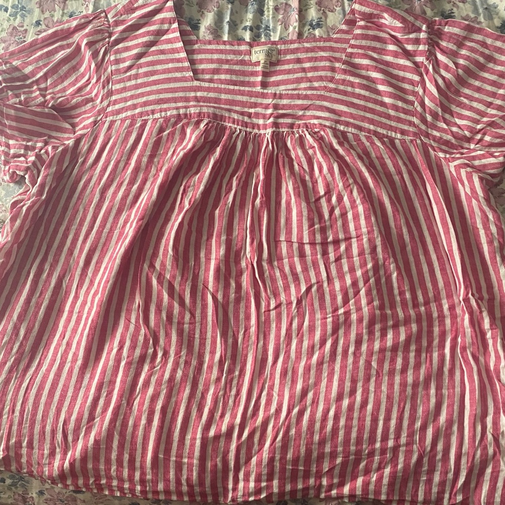 Terra & Sky Candy Stripe shirt 3X (24W-26W)